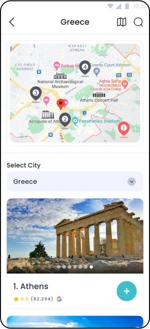 TripTrop itinerary app screens on mobile